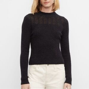📦 MOVING SALE! NWT Club Monaco Pointelle Yoke Alpaca Blend Sweater - Medium
